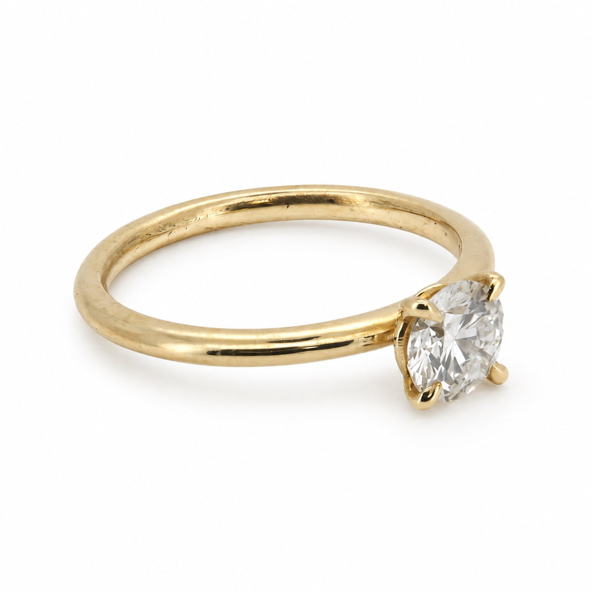 Round solitaire engagement ring, view 1
