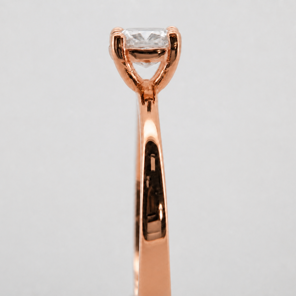 PESO 10058 solitaire ring, basket view, 14K rose gold #Metal_14K Rose Gold