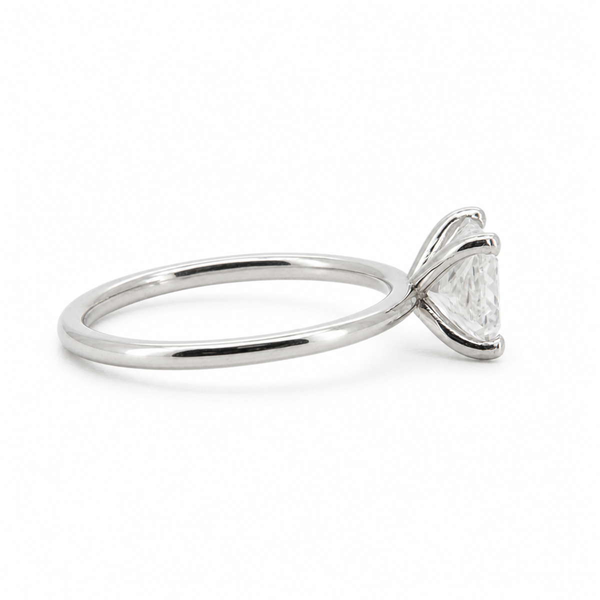 PESO 10060 solitaire engagement ring, low side profile, 14K white gold