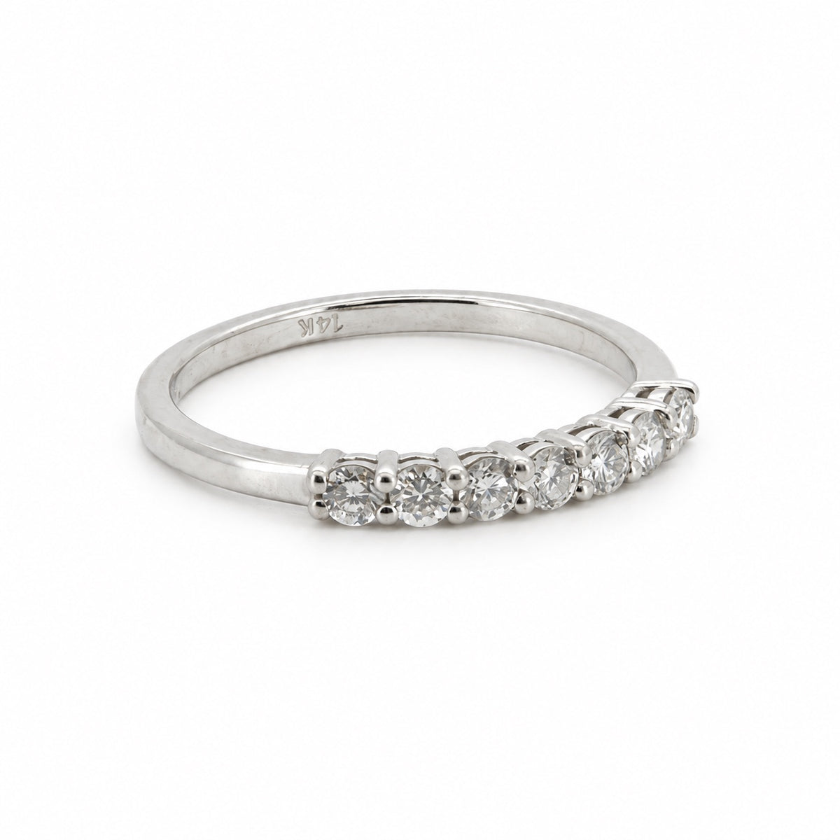 Five-stone round 14K gold ring, view 2