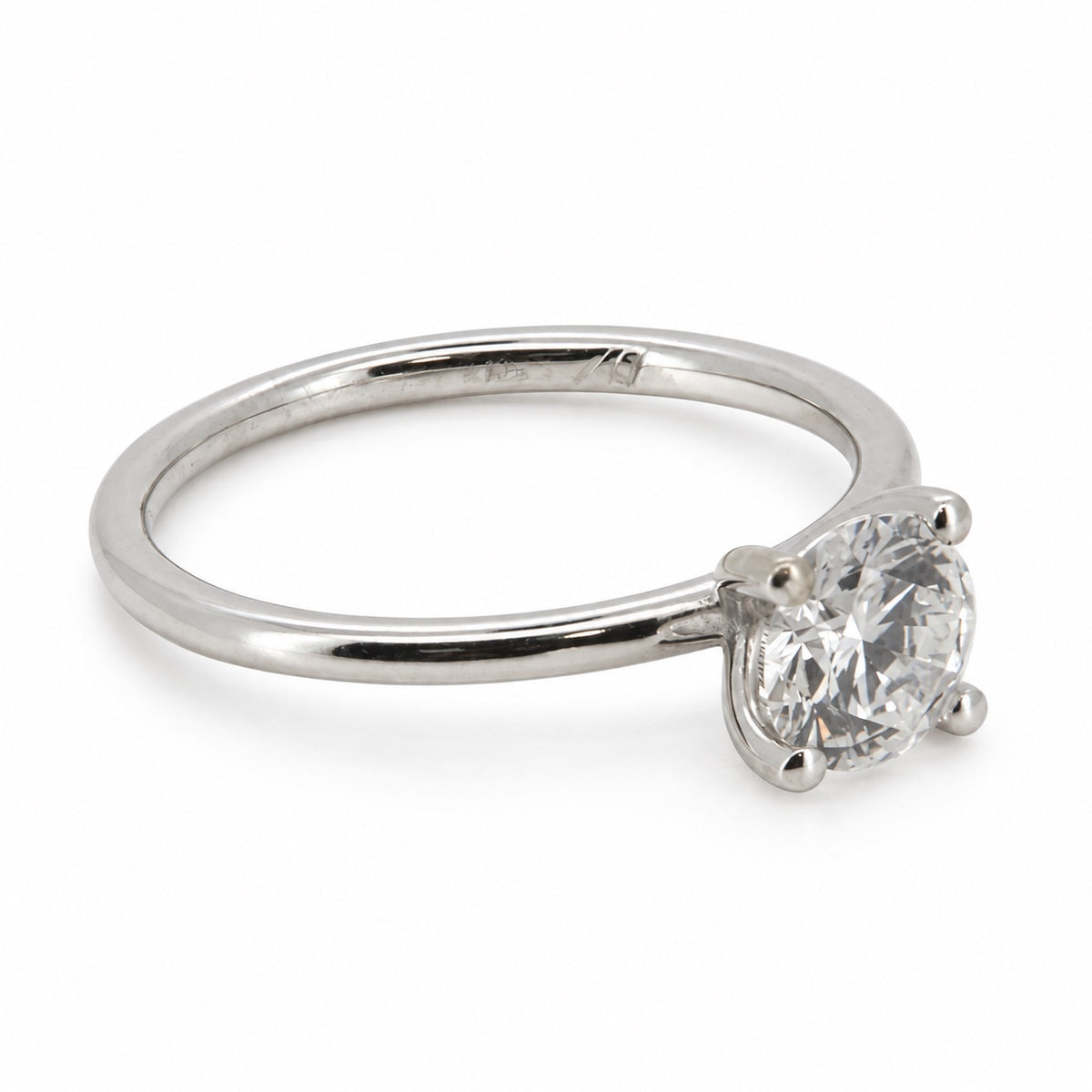 Oval solitaire engagement ring, view 1