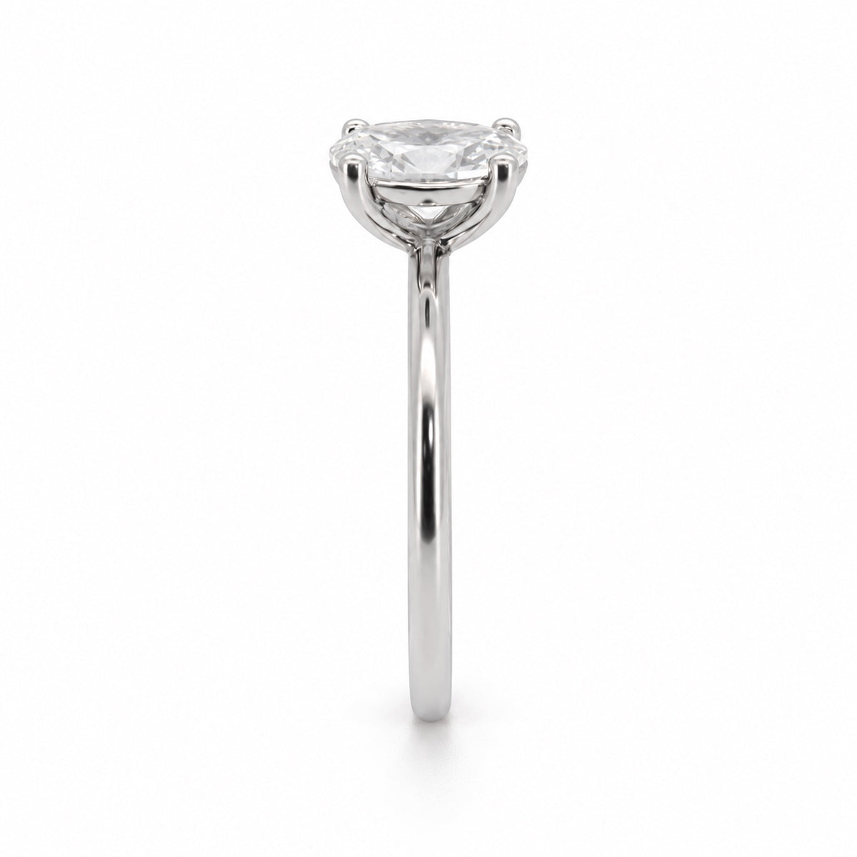 Oval solitaire engagement ring, view 3