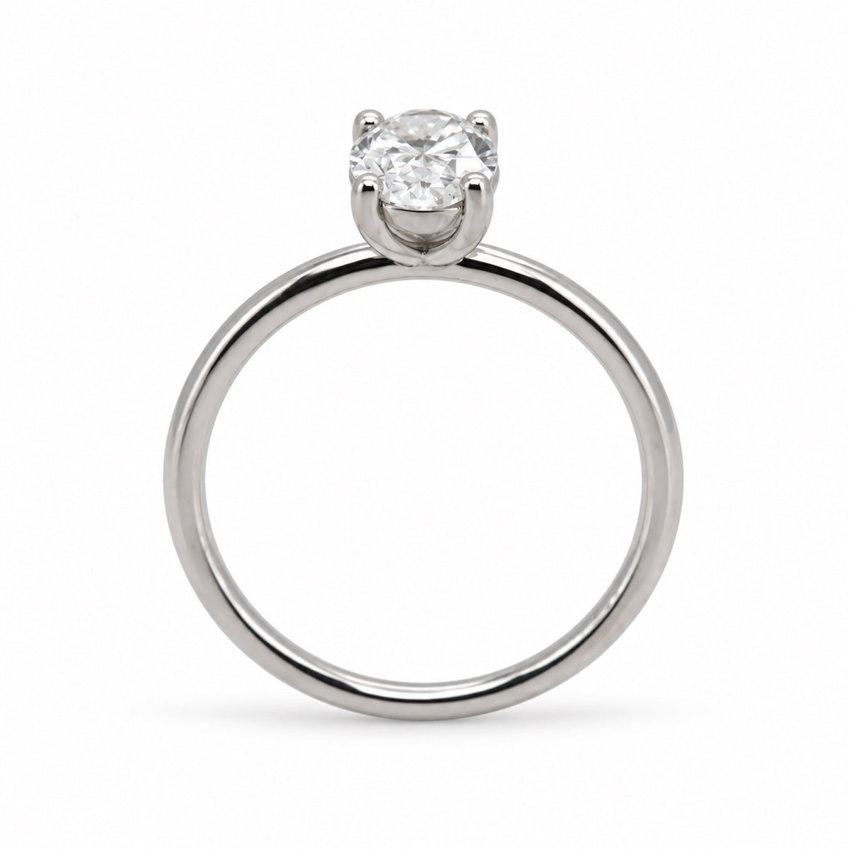 Oval solitaire engagement ring, view 5