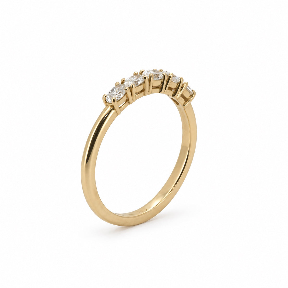 Five-stone round diamond ring, view 4