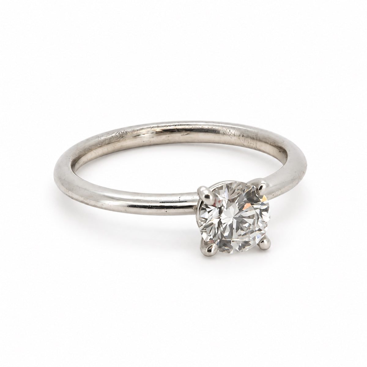 Round solitaire engagement ring, view 1