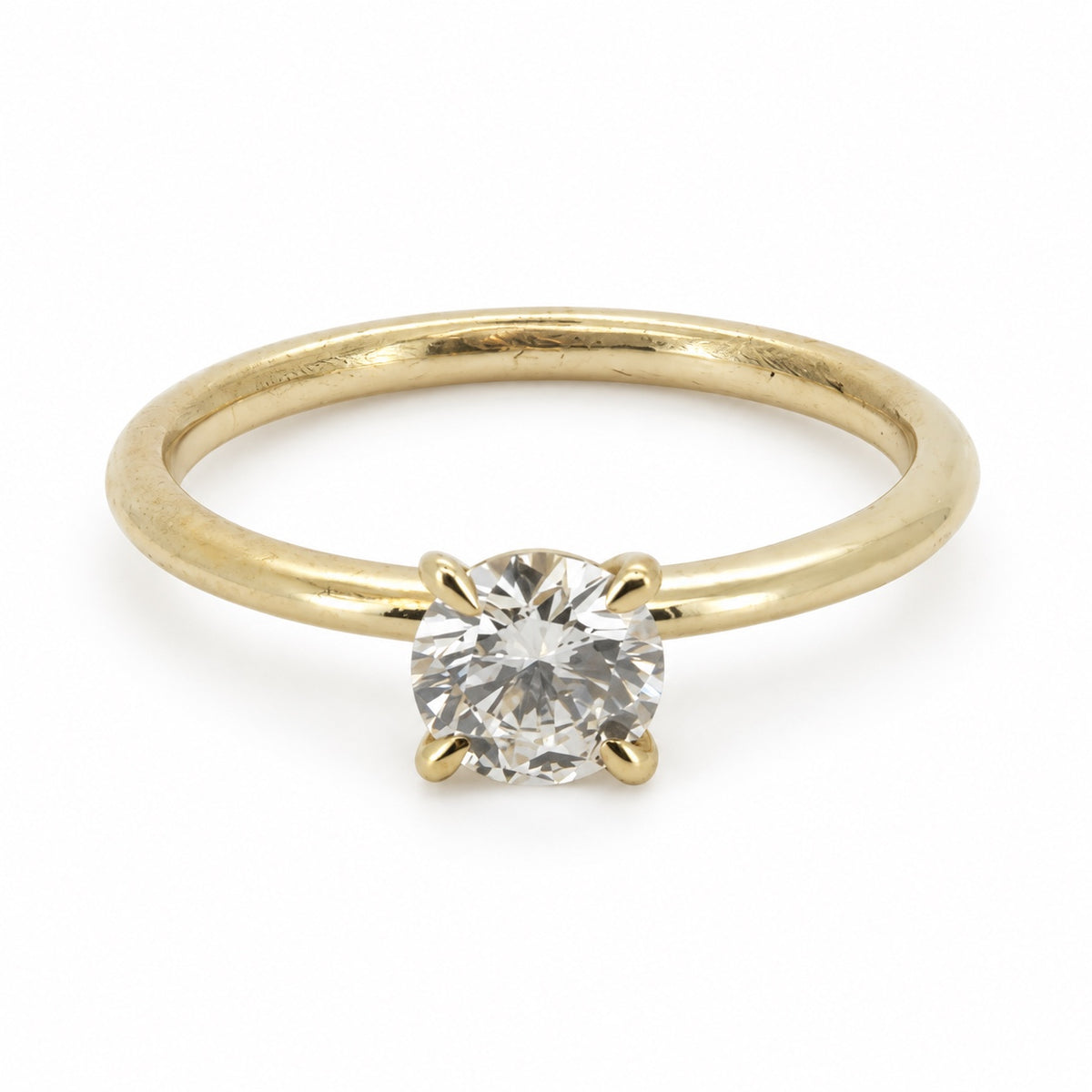 Round solitaire engagement ring, view 2