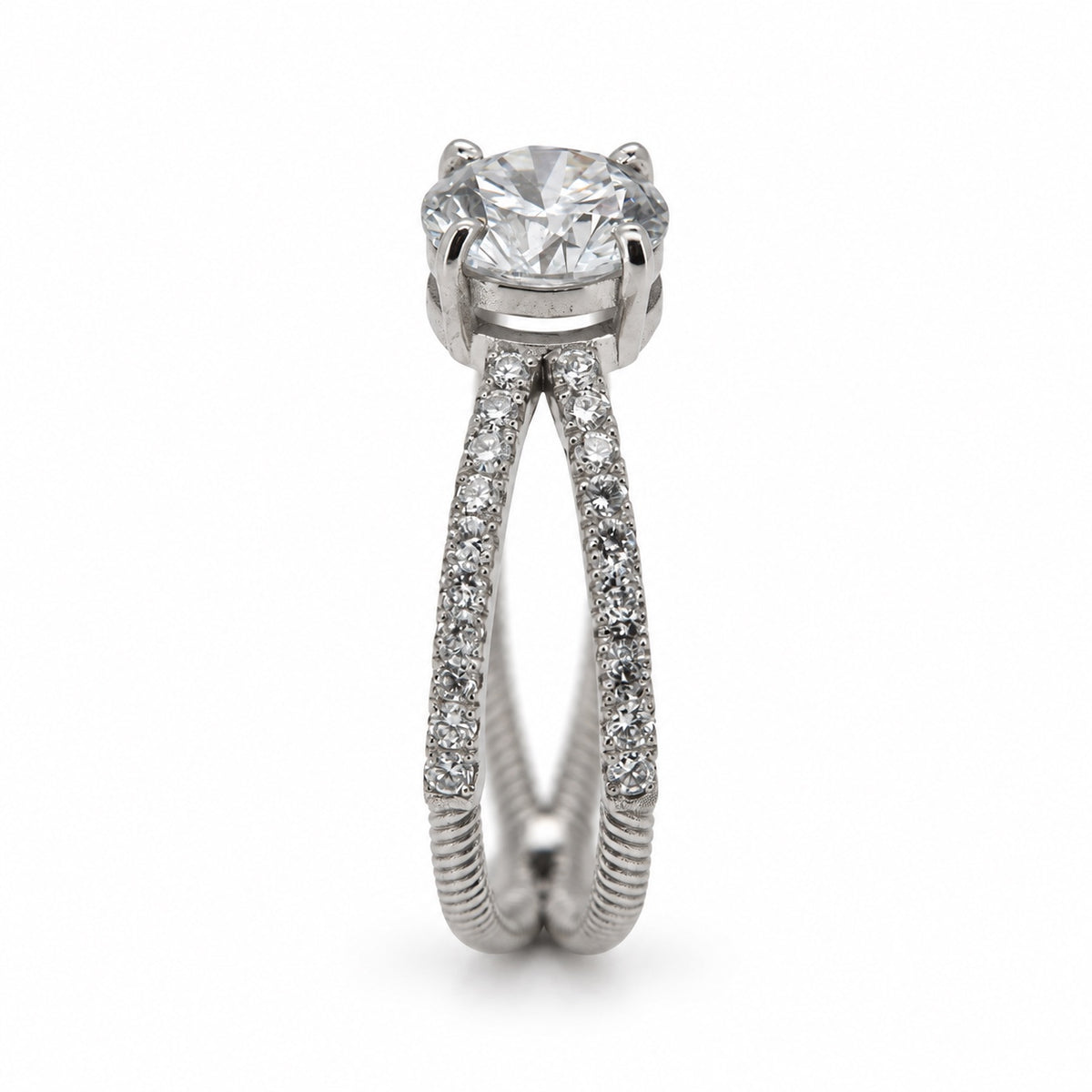 Round Split-Shank Engagement Ring