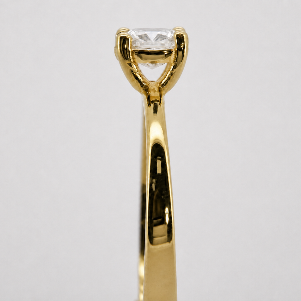 PESO 10058 solitaire ring, basket view, 14K yellow gold #Metal_14K Yellow Gold