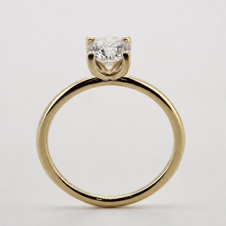 PESO 10064 round solitaire ring, front basket view, 14K yellow gold #Metal_14K Yellow Gold
