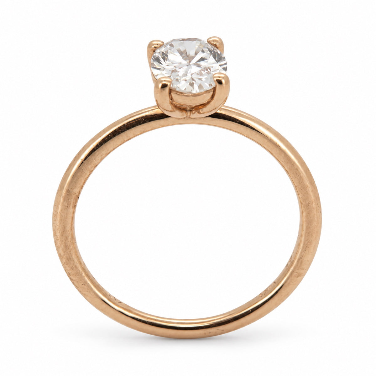 Oval solitaire engagement ring, view 4