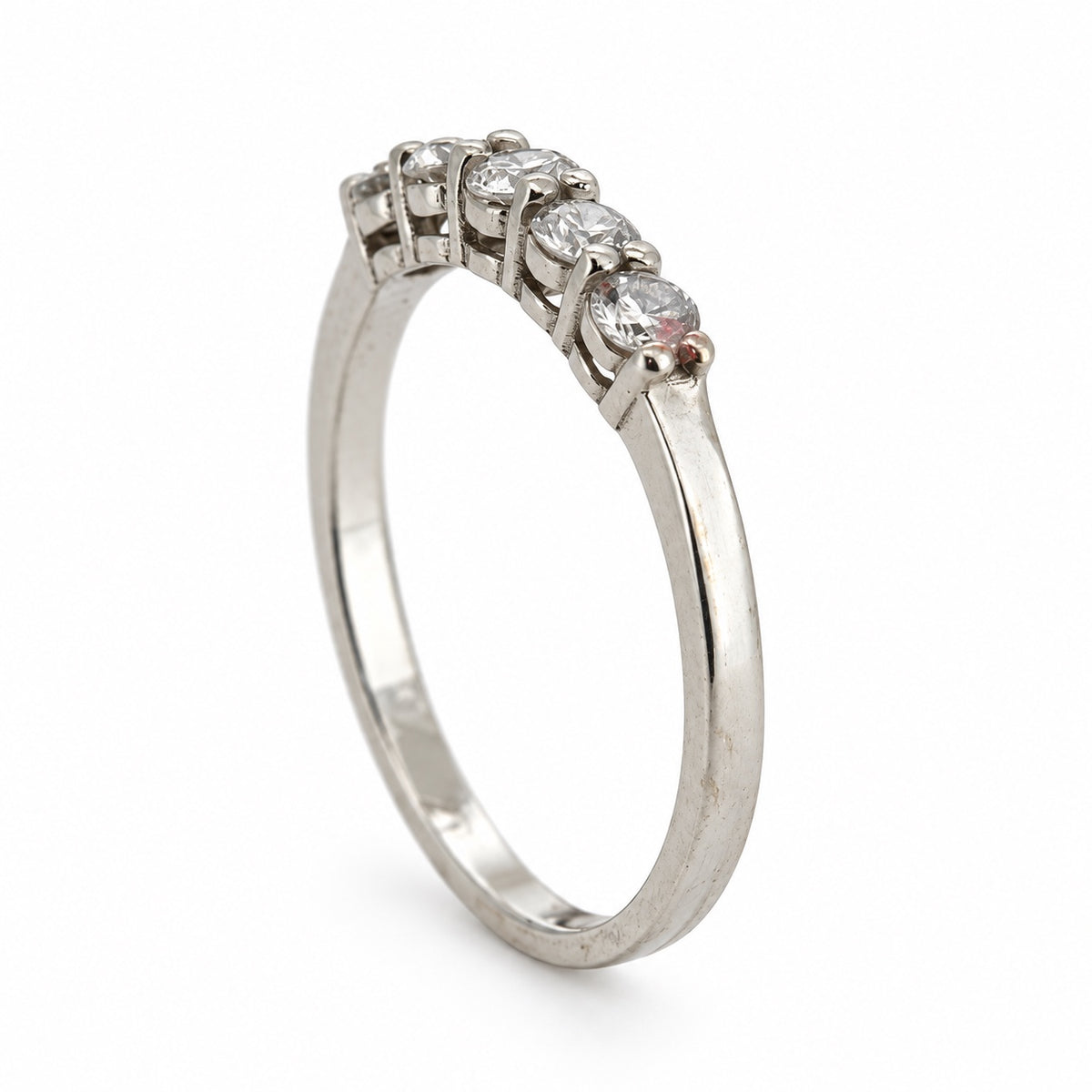 Five-stone round diamond ring, view 4