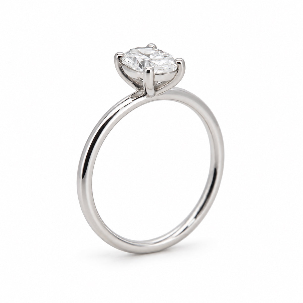 Oval solitaire engagement ring, view 4