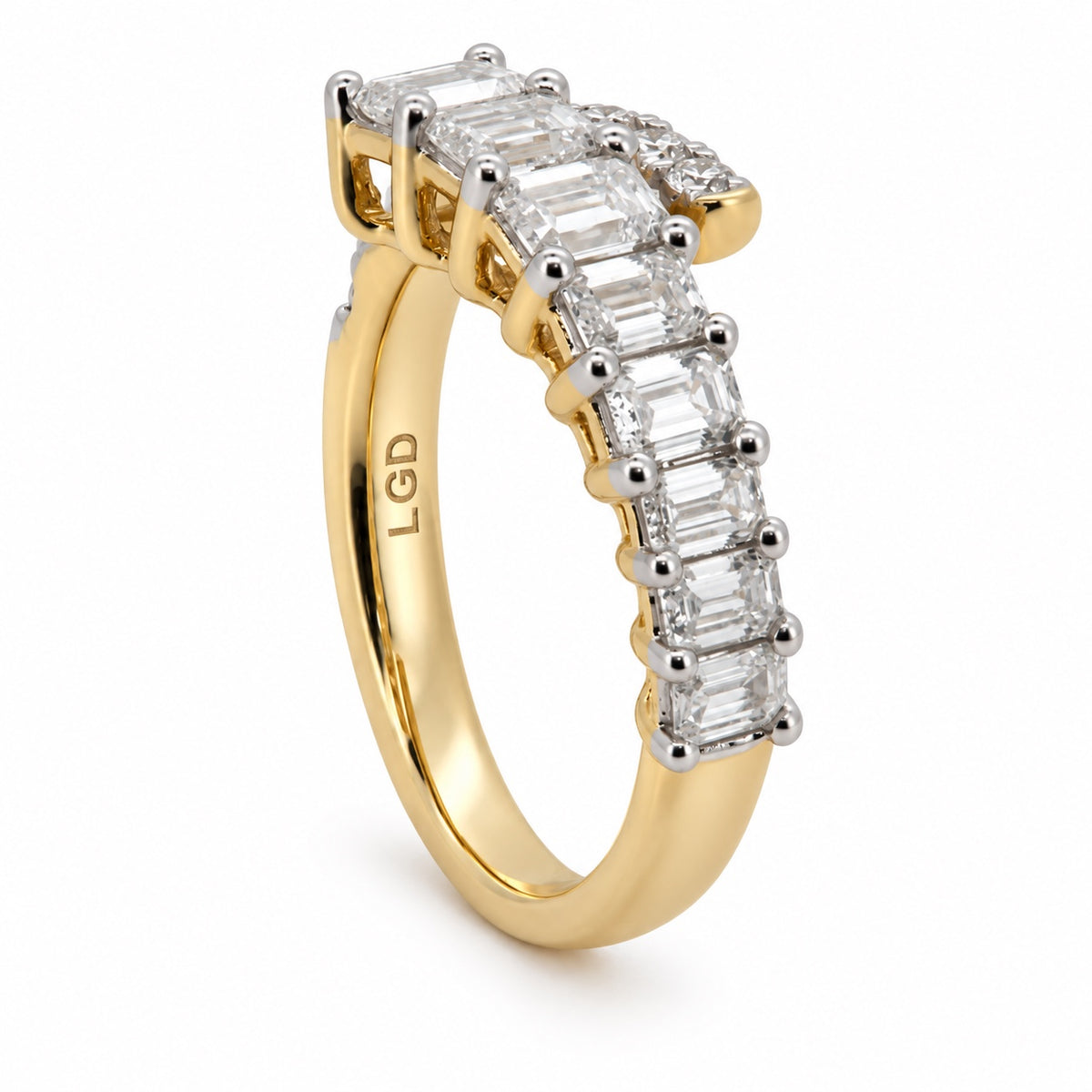 Mixed-cut open bypass fashion ring, view 3