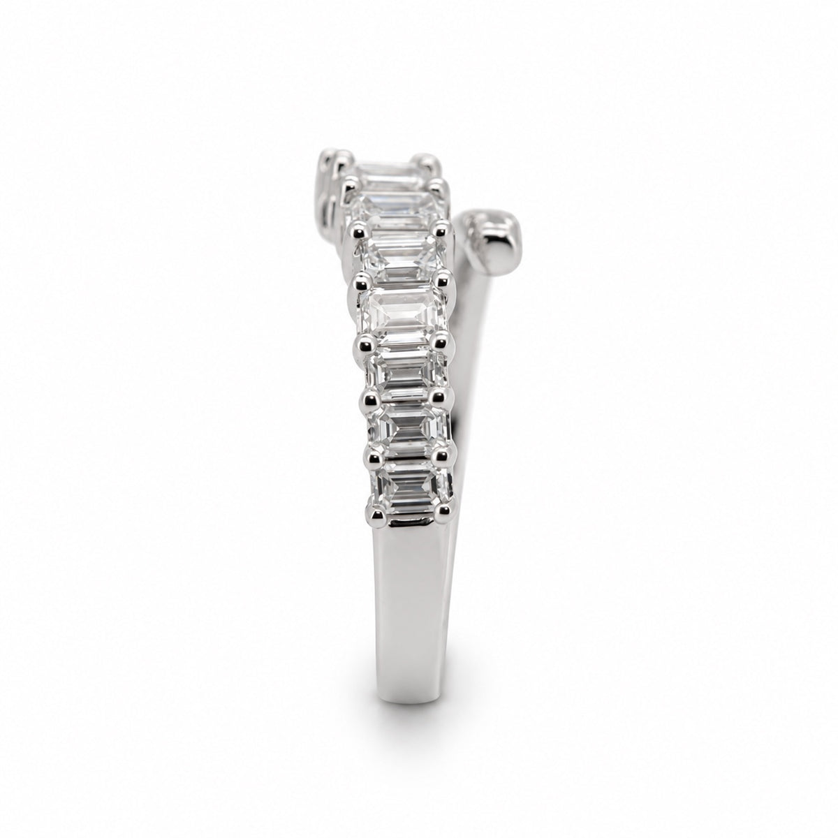 Mixed-cut open bypass fashion ring, view 5