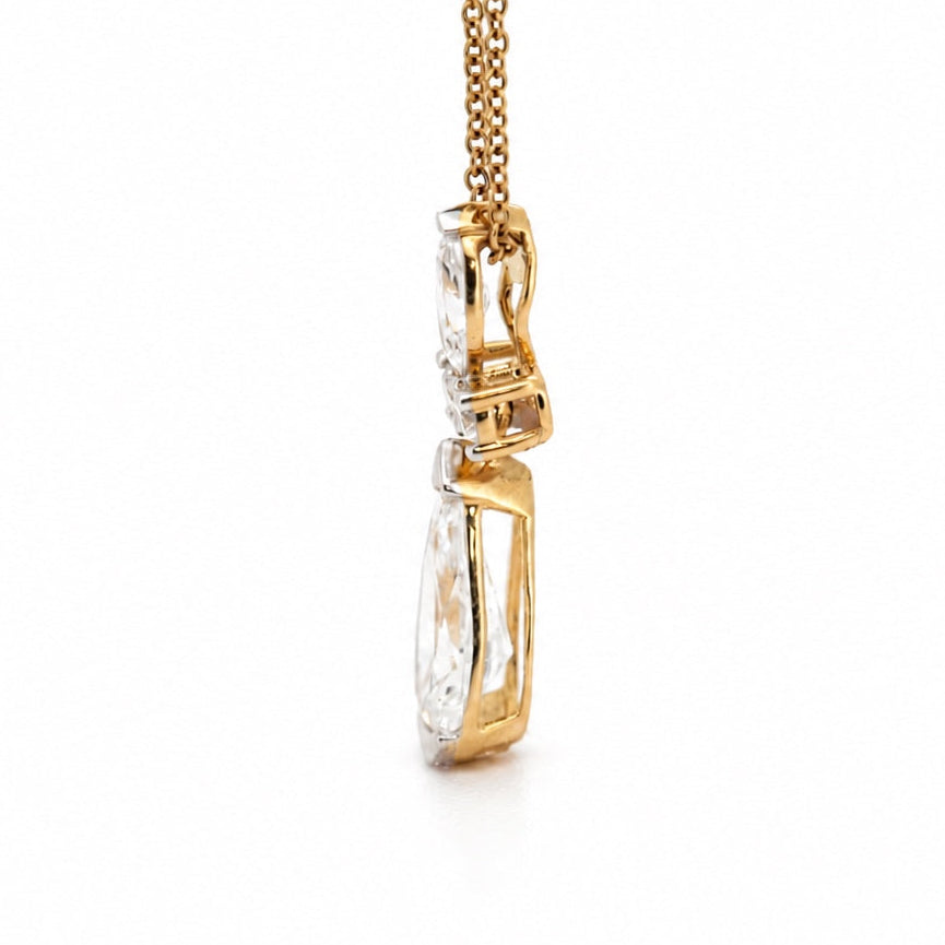 Pear-shaped drop pendant necklace in 14K yellow gold, view 8